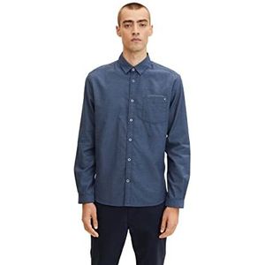 TOM TAILOR Uomini Regular fit overhemd 1032345, 30162 - Navy Tonal Square Structure, XL