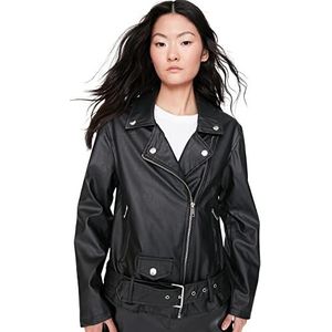 Trendyol Dames reverskraag effen normale winterjas jas, zwart, M, Zwart, M