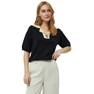 Minus Pamia Knit Polo T-Shirt | Zwarte T-shirts voor Dames UK | Lente T-shirt | Maat L