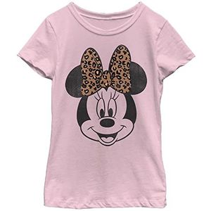 Disney meisjes Classic Mickey - Modern Minnie Face Leopard T-shirt T-Shirt Rosa XS