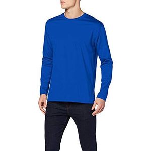 Trigema Herenshirt met lange mouwen van 100% katoen, royal, XS
