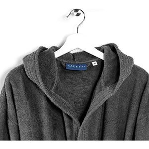 Caleffi Menorca badjas met capuchon, katoen, antraciet, L, 74920