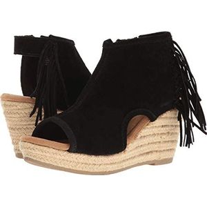 Minnetonka 71330/BLK, open sandalen met sleehak dames 36 EU