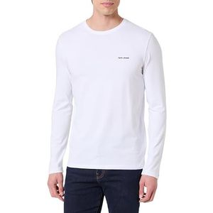 Pepe Jeans Heren M Basic Logo Stretch L/S T-shirt, wit (wit), M, wit(wit), M