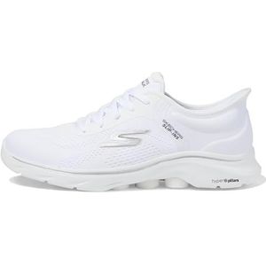 Skechers Dames GO Walk 7 Valin, wit textiel/zwarte trim, 6 UK, Witte Textiel Zwarte Trim, 6