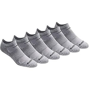 Saucony Hardloopsokken voor heren (verpakking van 6), Grijs Basic (6 paar), Shoe Size: 15-17