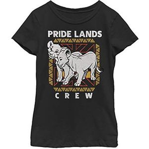 Little Big Disney Lion King Pride Lands Crew Girls T-shirt met korte mouwen, zwart, L, zwart, L, zwart, L, zwart, L
