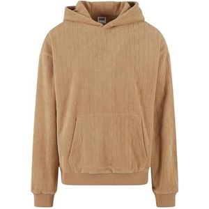 Urban Classics - Jacquard Velvet - Sweat à Capuche - Beige - Oversized