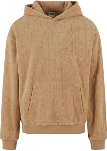 Urban Classics - Jacquard Velvet - Sweat à Capuche - Beige - Oversized