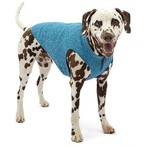 Kurgo K9 Core Hondenvest, fleece vest voor honden, gebreid fleecejack, licht, opening met ritssluiting voor borstharnas, verstelbare kraag, blauw, XL