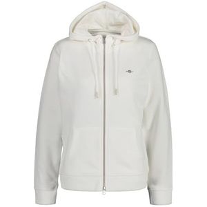 GANT REL Shield Full Zip Hoodie voor dames, eggshell, standaard, Eggshell., 3XL
