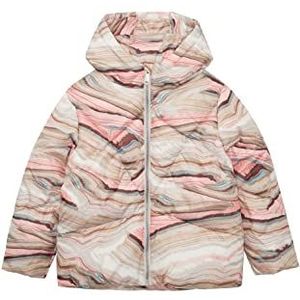 TOM TAILOR Meisjes winterjas met capuchon voor kinderen 1033337, 30243 - Multicolor Marble Print, 104-110