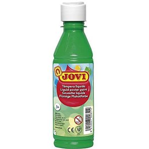 Jovi - Vloeibare temperaverf, flacon 250ml, Kleur Medium Groen, Verf op basis van natuurlijke ingrediënten, Makkelijk afwasbaar, Glutenvrij, Ideaal voor schoolgebruik (50217)