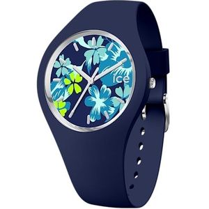 Ice-Watch - ICE flower Midnight lime - Blauw dameshorloge met siliconen band - 021741 (Medium)