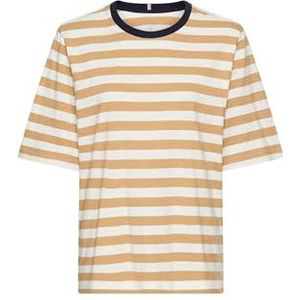 camel active - T-Shirt - Karamel - Gestreept Patroon