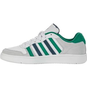 K-Swiss Men's Court Palisades Sneakers, wit/Pepper Green/Indian Teal, White Pepper Green Indian Teal, 44.5 EU