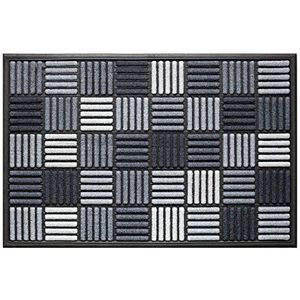 LAKO Combi-deurmat Portacolor, polyamide, 109 grafisch parket grijstinten, 60 x 90 x 0,9
