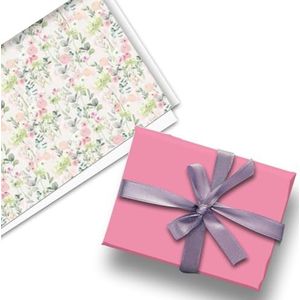 Glick Luxe platte wikkel, drie vellen dubbelzijdig bloemeninpakpapier, perfect voor geschenkverpakking, verjaardagspapier, inpakpapier voor bruiloften, jubileum, elke gelegenheid