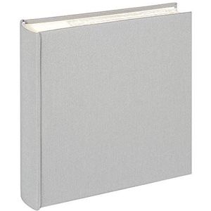 walther design fotoalbum grijs 200 foto's 10 x 15 cm memo slip-in boek linnen, doek ME-510-D