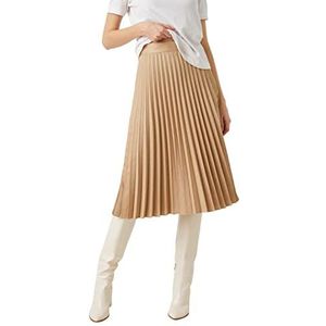 Koton Geplooide midi rok voor dames, Beige (050), 40