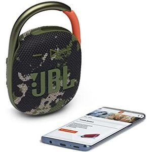 JBL Clip 4 ; Draagbare bluetooth speaker met karabijnhaak, water; en stofbestendig, met camouflagekleur