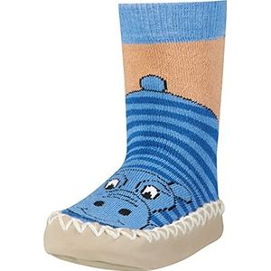 Playshoes Uniseks kinderpantoffels, blauw nijlpaard, 19/22 EU