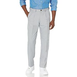 Amazon Essentials Klassieke pasvorm voor heren, uitbreidbare taille, geplooide jurk, lichtgrijs, 36W/33L