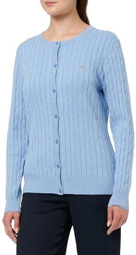 GANT - Stretch Katoenen Kabelcardigan - Clear Sky