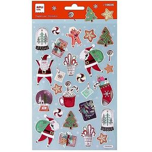 APLI Kids 19606 kerststickers, 1 vel met ca. 27 permanente stickers, ideaal voor scrapbooking, doe-het-zelf of voor het decoreren van geschenken, kaarten of andere details voor Kerstmis.