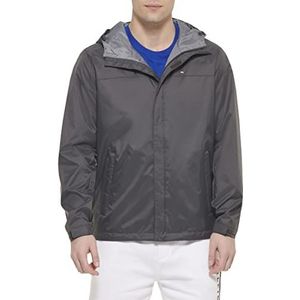 Tommy Hilfiger Lichtgewicht ademende waterdichte regenjas met capuchon voor heren, HOUTSKOOL, L