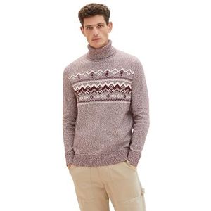 TOM TAILOR heren trui, 34187 - Tawny Port White Twotone, XXL