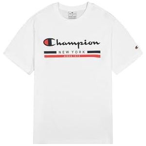 Champion Legacy Graphic Shop Authentic (220249) - Light Cotton Jersey, 150 g, ronde hals, T-shirt, wit, S voor heren FW24, Wit, S