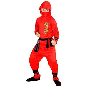 Widmann - Kinderkostuum Rode Draak Ninja, krijger, samoerai, verkleedkleding, carnaval