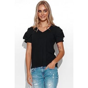 Makadamia, Blouse voor dames M775 zwart, maat 40/42, zwart, 40/42 NL