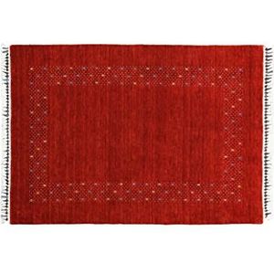 Hedendaagse tapijt Lorry BUFF GABBEH Home & Living 230 x 160 cm van plantaardige wol in rood. Ideaal voor elk type omgeving: Keuken, badkamer, woonkamer, slaapkamer