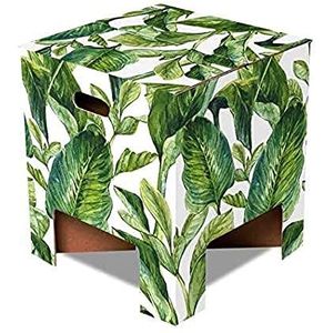 Dutch Design Brand Kartonnen Krukje - Groene Bladeren - Green Leaves
