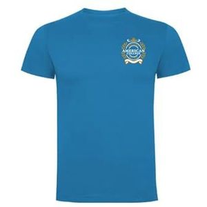 AMERICAN COLLEGE USA T-shirts sport ademende bedrukte kleding unisex kinderen jongens en meisjes casual model ACTSW5 Indigo S, Indigo, S