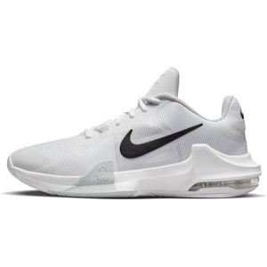 Nike Air Max Impact 4 Sneakers voor heren, Wit Zwart Puur Platinum, 37.5 EU