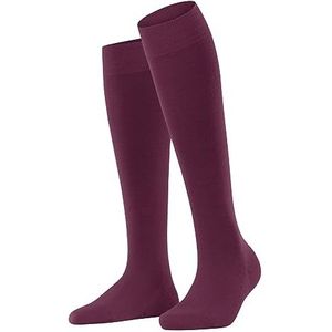 FALKE Dames Kniekousen Softmerino W KH Wol Katoen Lang eenkleurig 1 Paar, Rood (Red Plum 8236), 37-38