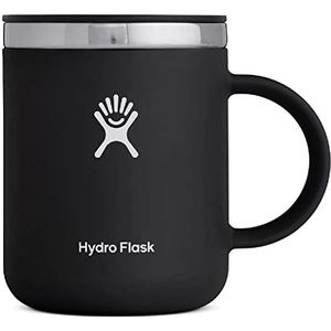 HYDRO FLASK - Roestvrij Stalen Thermo Mok van 354 ml - Vacuümgeïsoleerde Reisbeker met Handgreep en Druk Deksel - Koffie Mug voor Warme en Koude Dranken - BPA-Vrij - Dubbelwandige Beker - Black