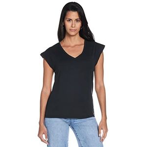 VERO MODA Filli T-shirt met korte mouwen en V-hals, zwart, M