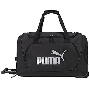 PUMA Unisex-Volwassen Evercat 22"" Wanderer Rolling Duffel Bag, Zwart/Zilver, One size