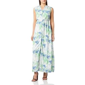 LOMASI Dames maxi-jurk met allover-print 19322912-LO01, BLAUW GROEN, S, Maxi-jurk met allover-print, S