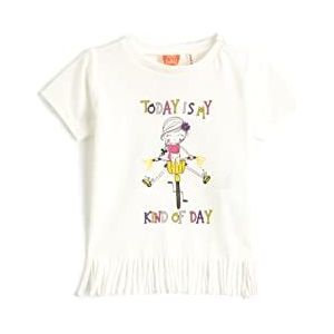 Koton Babygirls T-shirt met korte mouwen, met ronde hals, bedrukt, ecru (010), 12-18 Maanden