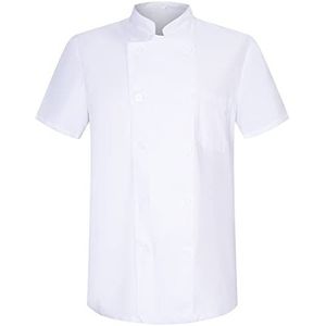 MISEMIYA - Heren Chef Jacket - Heren Chef Jacket - Hospitality Uniform -Ref.8421B, Wit 21, 4XL