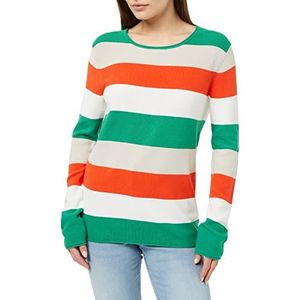 TOM TAILOR Dames Basic gebreide trui 1033701, 32119 - Red Green Knit Stripe, XL