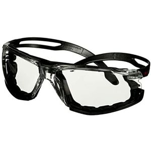 3M SecureFit 500 veiligheidsbril, zwarte beugel, schuimframe, Scotchgard anti-condens-coating (K&N), transparante schijf, SF501SGAF-BLK-FM-EU