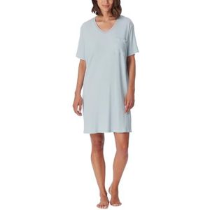 Schiesser Dames korte mouwen katoen Modal Sleepshirt Bigshirt-Nightwear nachthemd, Bluebird_181239, 44, Bluebird_181239, 44