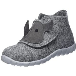 Superfit Happy wollen vilten pantoffels voor jongens, zwart 0010, 24 EU