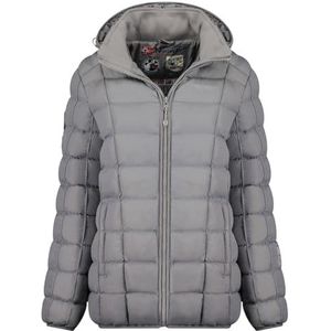 Geographical Norway Babette Lady Shorts Parka Lange Dikke Warme Dames Herfst Winter - Dunne jas met capuchon imitatiebont - Winddichte jas - Elegante donsjack voor dames (lichtgrijs XL), Lichtgrijs,